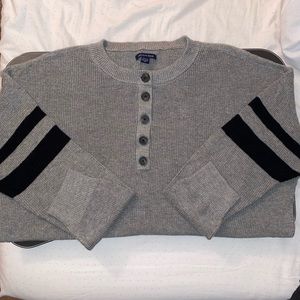 American Eagle Button Front Jersey Sweater